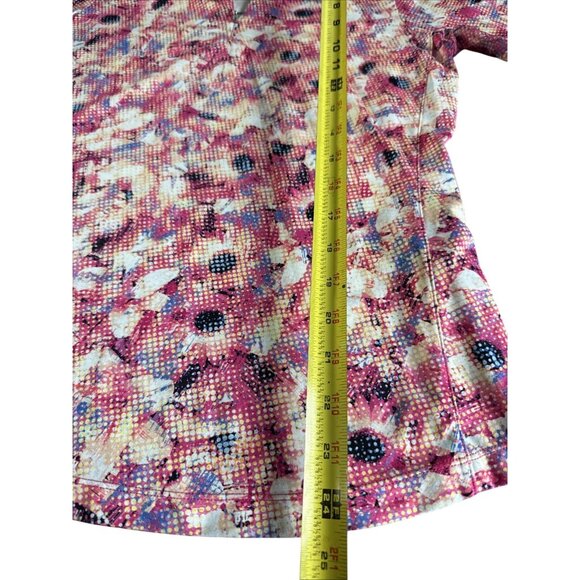 EP New York Bold Floral Pattern Long-Sleeve Zip-Up Blouse Womens M - Picture 6 of 10